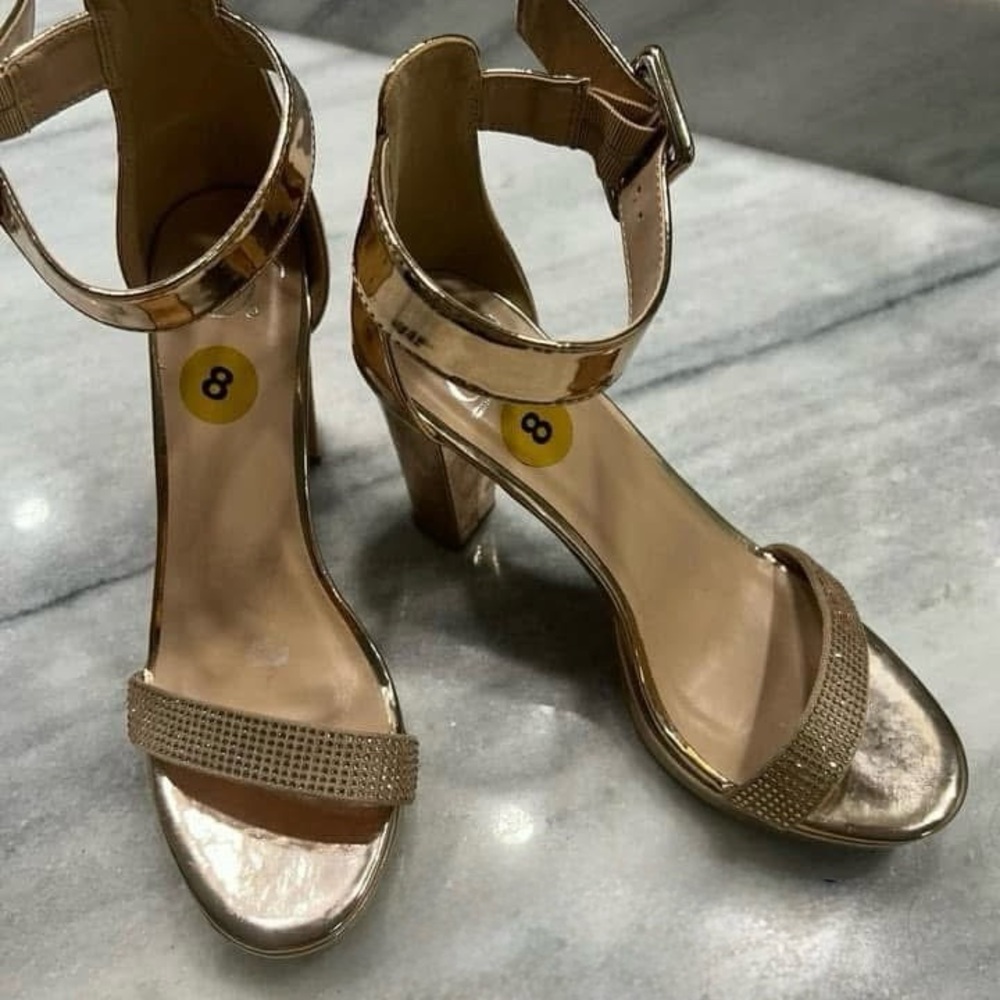 Elegant Gold High Heel Sandals
